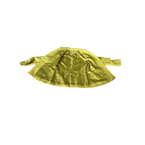 Talbots Vintage apple Green Textured Blazer Jacket Size 4 Petite Italian fabric - Picture 3 of 11